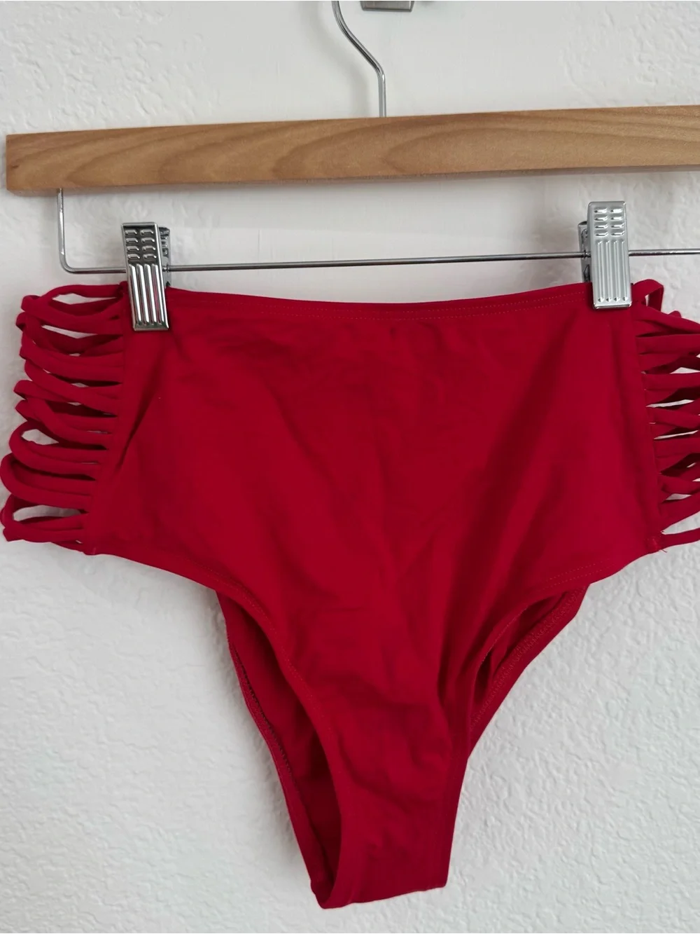 l*space Vibrant Red Swimwear Top and Bottom High Waisted